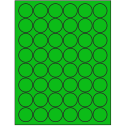 1.25" Fluorescent Green Circular Sheet Labels