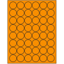 1.25" Fluorescent Orange Circular Sheet Labels