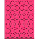 1.25" Fluorescent Pink Circular Sheet Labels