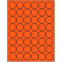 1.25" Fluorescent Red Circular Sheet Labels