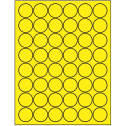 1.25" Fluorescent Yellow Circular Sheet Labels