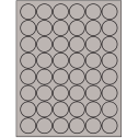 1.25" Gray Circular Sheet Labels