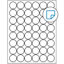 1.25" White Circular Sheet Labels - Removable Adhesive