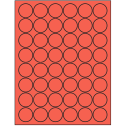 1.25" Red Circular Sheet Labels