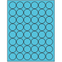 1.25" Turquoise Circular Sheet Labels