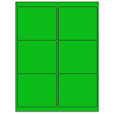 4" x 3.33" Fluorescent Green Rectangular Sheet Labels