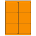 4" x 3.33" Fluorescent Orange Rectangular Sheet Labels