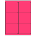 4" x 3.33" Fluorescent Pink Rectangular Sheet Labels