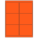 4" x 3.33" Fluorescent Red Rectangular Sheet Labels