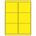 4" x 3.33" Fluorescent Yellow Rectangular Sheet Labels