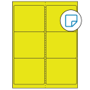 4" x 3.33" Fluorescent Yellow Rectangular Sheet Labels - Removable Adhesive