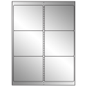 4" x 3.33" Silver Foil Rectangular Sheet Labels