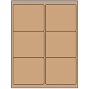 4" x 3.33" Brown Kraft Rectangular Sheet Labels (6-UP)