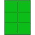 4" x 3.33" Fluorescent Green Rectangular Sheet Labels (6-UP)