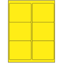 4" x 3.33" Fluorescent Yellow Rectangular Sheet Labels (6-UP)