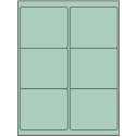 4" x 3.33" Pastel Green Rectangular Sheet Labels (6-UP)