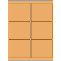 4" x 3.33" Pastel Orange Rectangular Sheet Labels (6-UP)