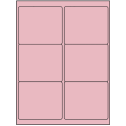 4" x 3.33" Pastel Pink Rectangular Sheet Labels (6-UP)