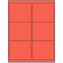 4" x 3.33" Red Rectangular Sheet Labels (6-UP)