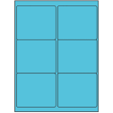 4" x 3.33" Turquoise Rectangular Sheet Labels (6-UP)