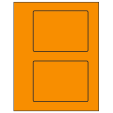 5.5" x 4.125" Fluorescent Orange Rectangular Sheet Labels