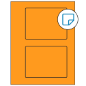 5.5" x 4.125" Fluorescent Orange Rectangular Sheet Labels - Removable Adhesive
