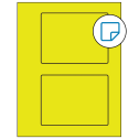 5.5" x 4.125" Fluorescent Yellow Rectangular Sheet Labels - Removable Adhesive