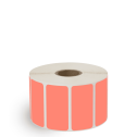 2" x 1" Fluorescent Red - Direct Thermal Labels - 1" Core - Freezer Grade Adhesive