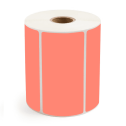 4" x 2" Fluorescent Red - Direct Thermal Labels - 1" Core - Freezer Grade Adhesive