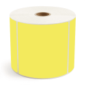 4" x 4" Yellow - Direct Thermal Labels - 1" Core / 5" Outer Diameter - Removable Adhesive