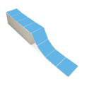 4" x 3" Dark Blue - Direct Thermal Labels - Fanfold - Removable Adhesive