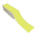 4" x 4" Chartreuse - Direct Thermal Labels - Fanfold - Removable Adhesive