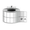 1.5" x 1" (2-Up) Thermal Transfer Labels - 3" Core