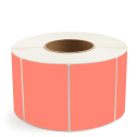 4" x 3" Fluorescent Red - Thermal Transfer Labels - 3" Core (No Perf) - Freezer Grade Adhesive