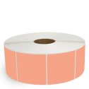 4" x 4" Fluorescent Orange - Thermal Transfer Labels - 3" Core / 12" Outer Diameter (No Perf) - Freezer Grade Adhesive