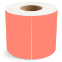 6" x 6" Fluorescent Red - Thermal Transfer Labels - 3" Core