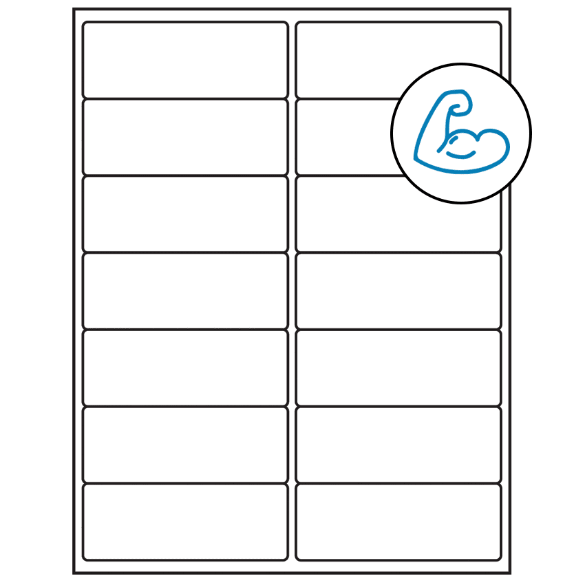 4" x 1.5" White Rectangular Sheet Labels - Ultra Aggressive Adhesive