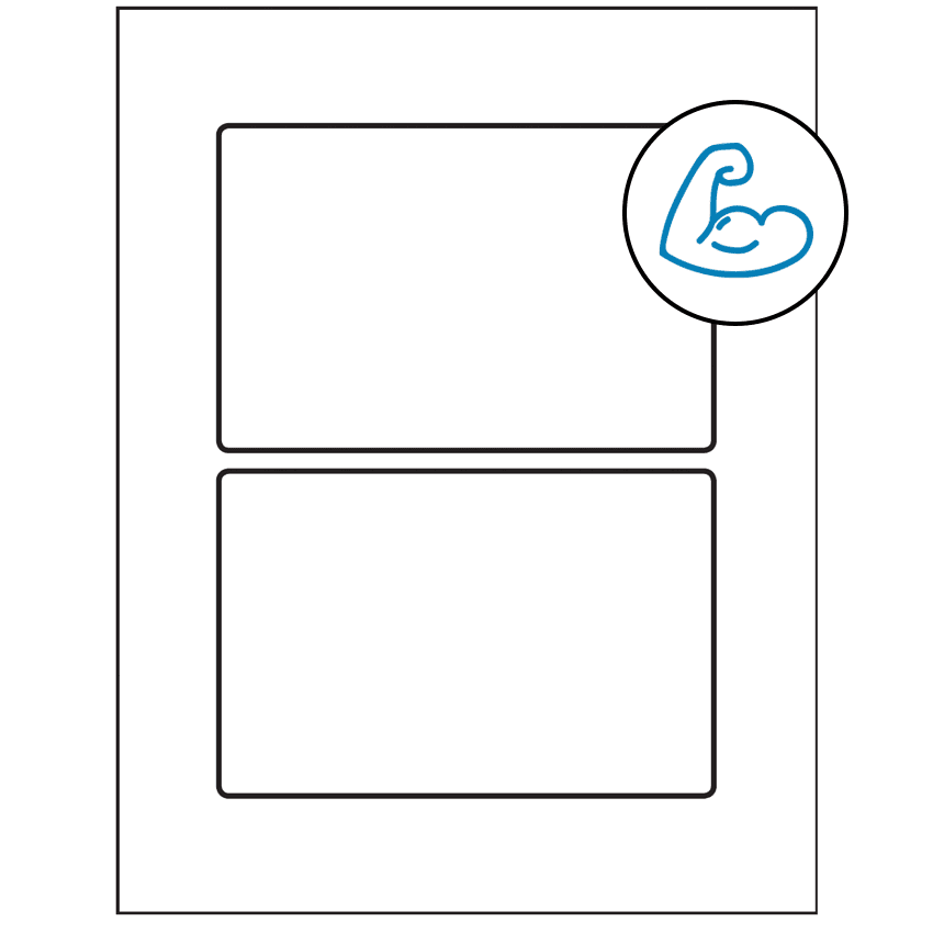 6" x 4" White Rectangular Sheet Labels - Ultra Aggressive Adhesive