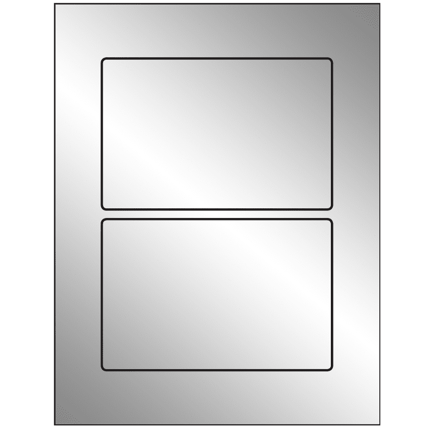 6" x 4" Silver Foil Rectangular Sheet Labels