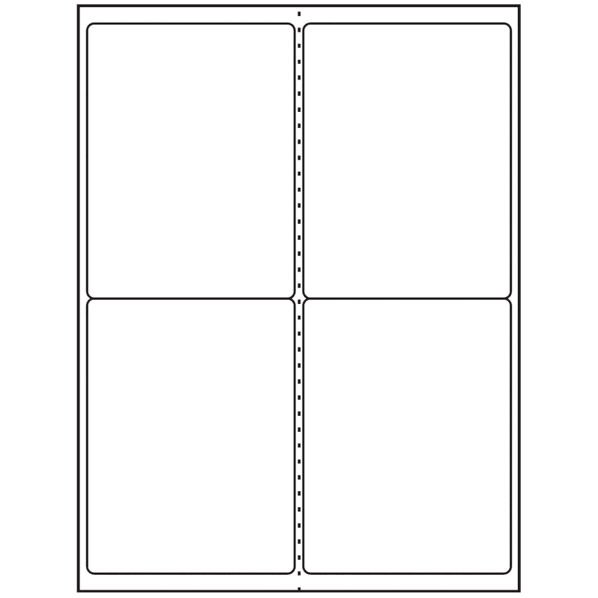 4" x 5" White Polyester Rectangular Sheet Labels