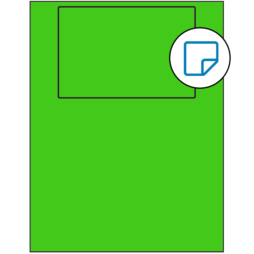 6" x 4" Fluorescent Green Rectangular Sheet Labels - Removable Adhesive