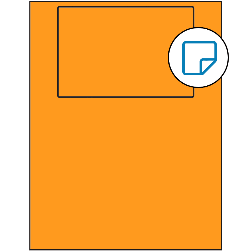 6" x 4" Fluorescent Orange Rectangular Sheet Labels - Removable Adhesive