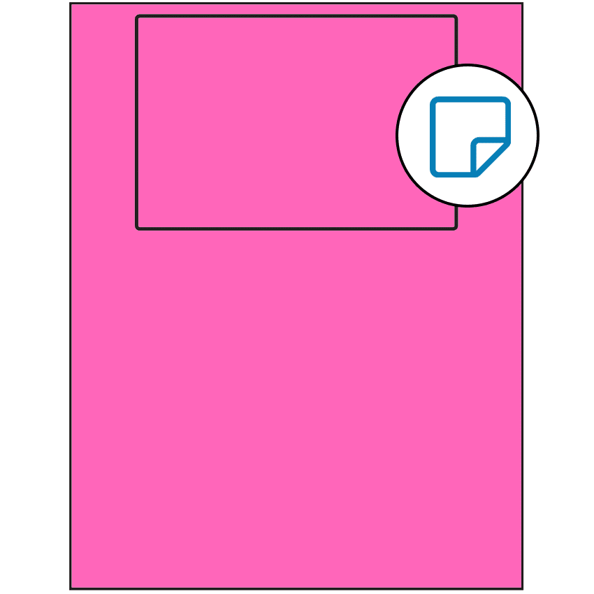 6" x 4" Fluorescent Pink Rectangular Sheet Labels - Removable Adhesive