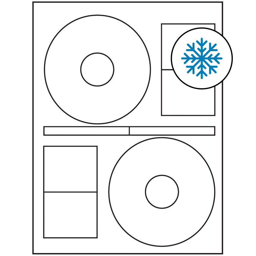 4.64" x 4.64" White Sheet Labels - Freezer Grade Adhesive