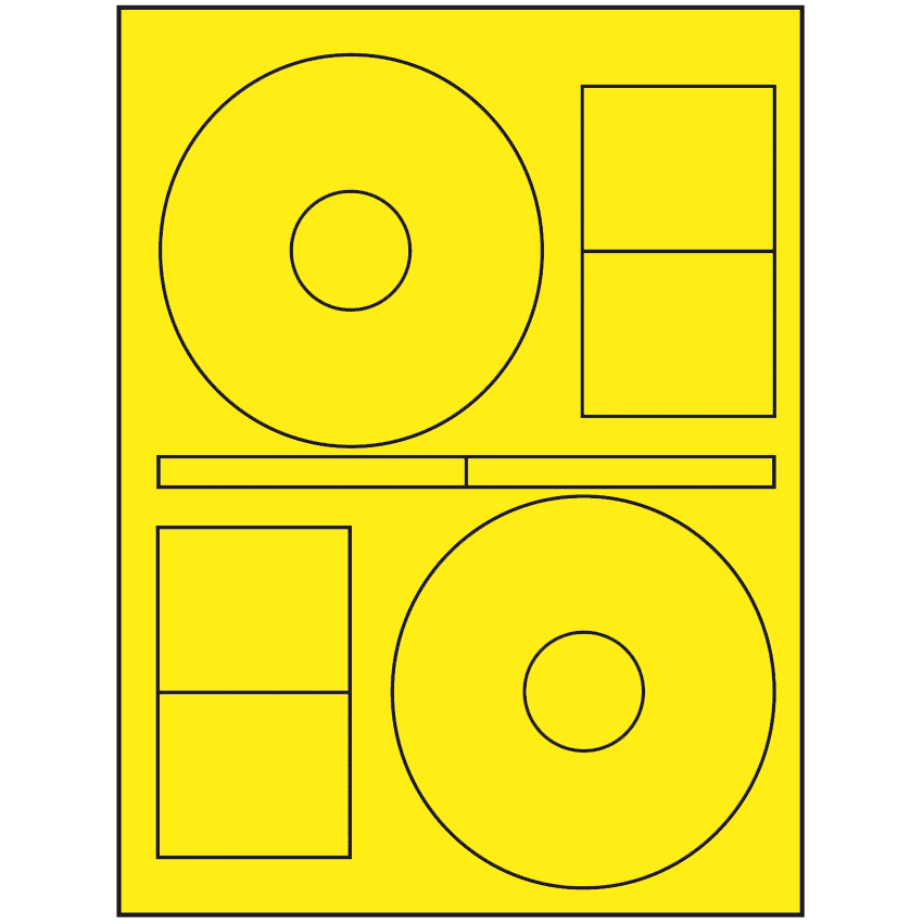 4.64" x 4.64" Fluorescent Yellow Sheet Labels