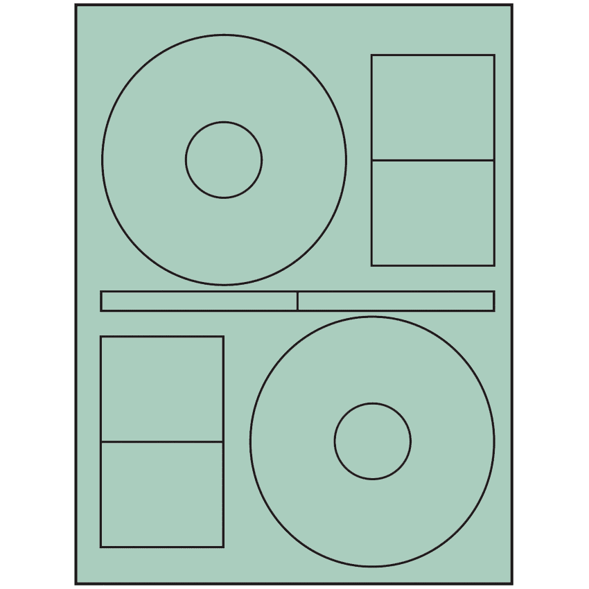 4.64" x 4.64" Pastel Green Sheet Labels