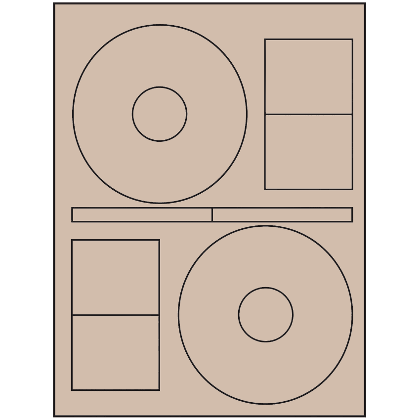 4.64" x 4.64" Pastel Tan Sheet Labels