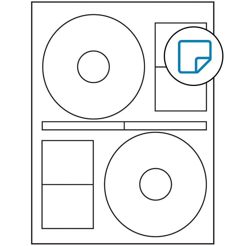 4.64" x 4.64" White Sheet Labels - Removable Adhesive