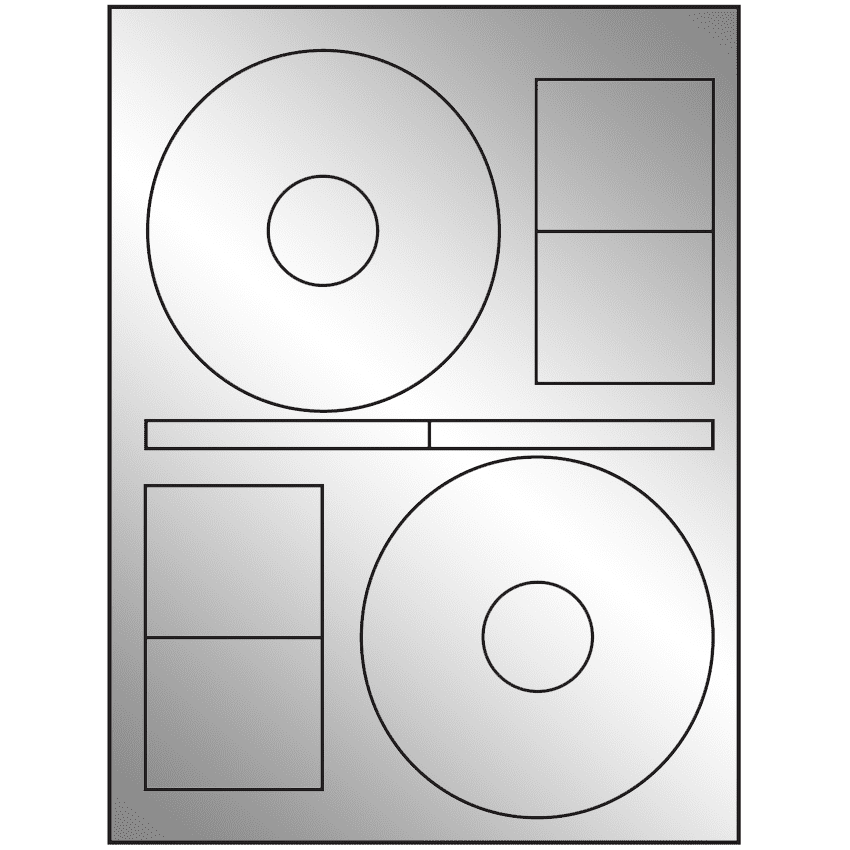 4.64" x 4.64" Silver Foil Sheet Labels