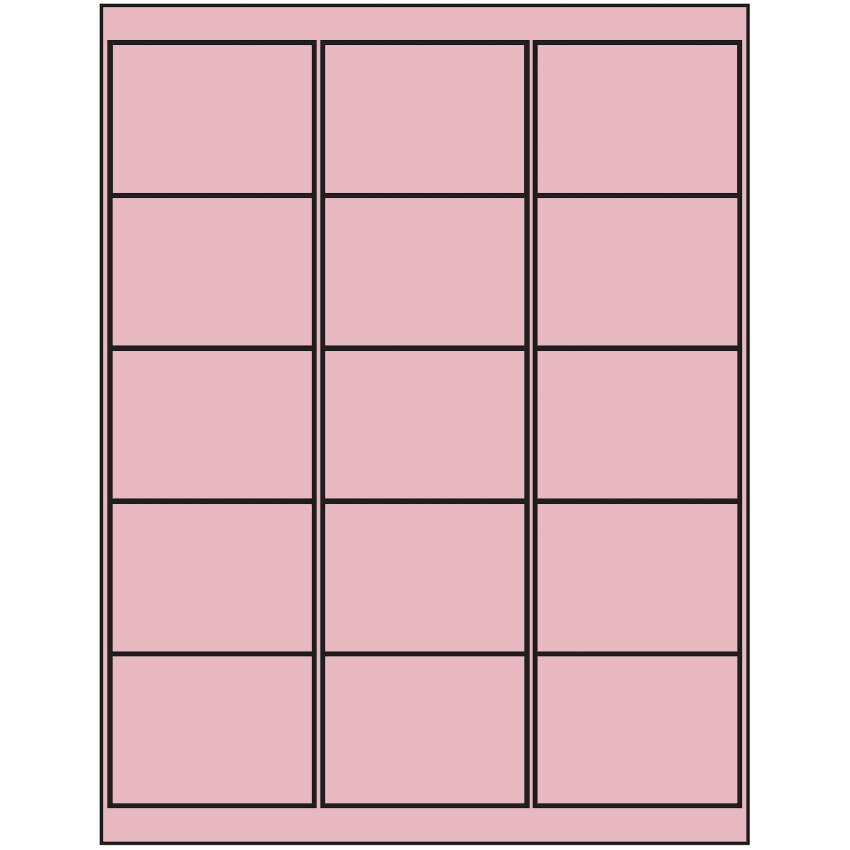2.6875" x 2" Pastel Pink Rectangular Sheet Labels